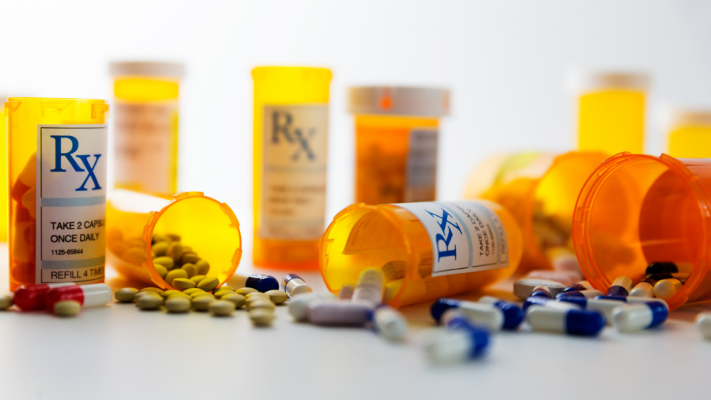 Prescription bottles and pills